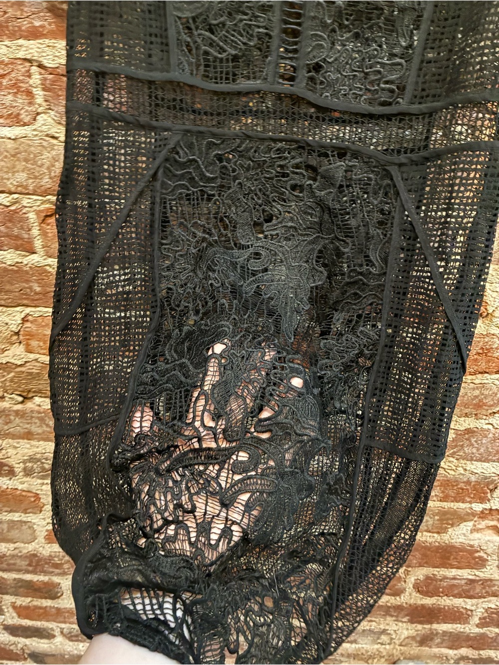Rebecca Taylor Black Lace & Crochet Mini Dress - Picture 2 of 8